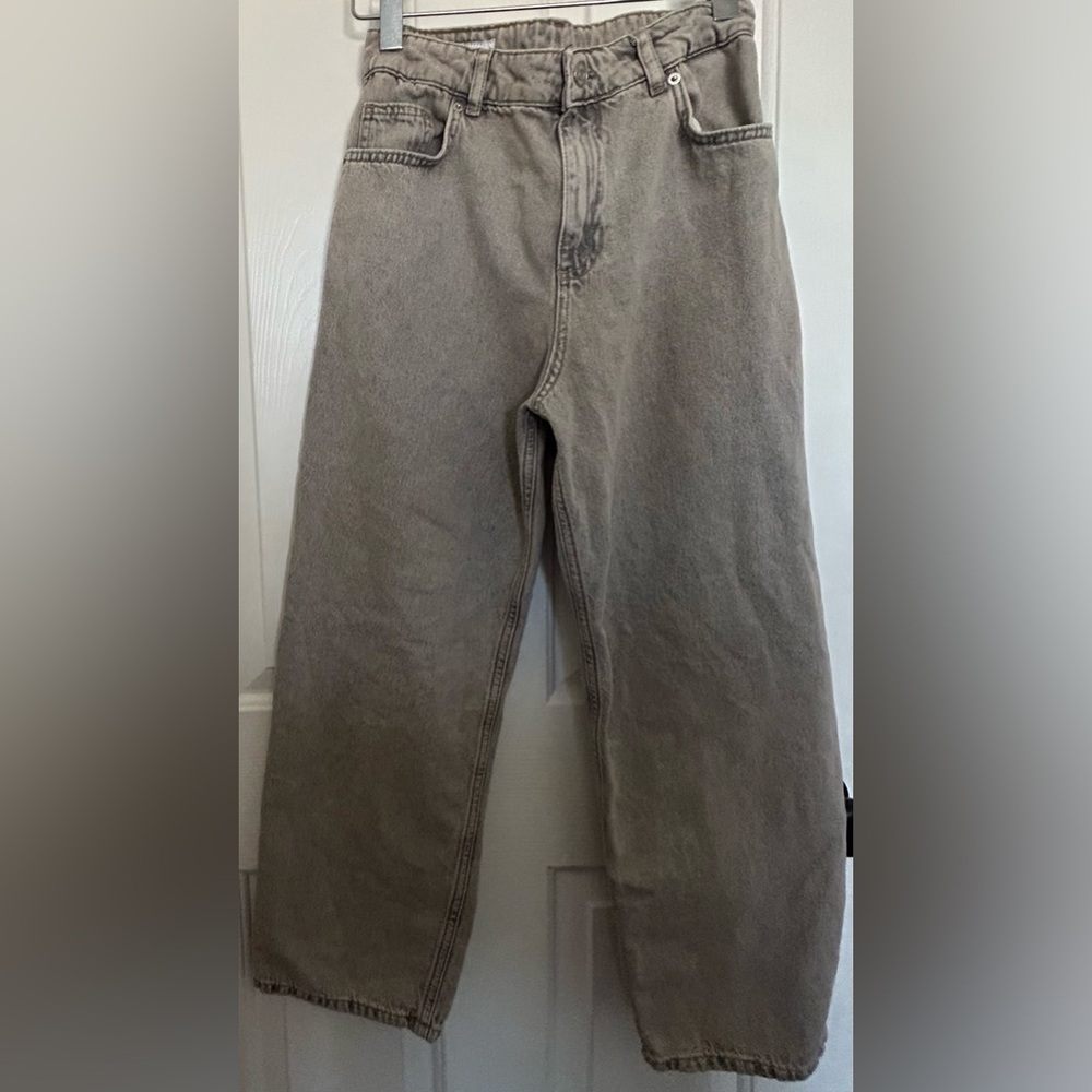 Zara Kids Wide-Leg Jeans in Washed Gray